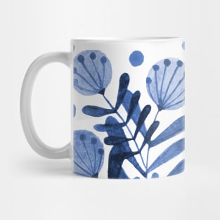 Flowers and foliage - blue Mug